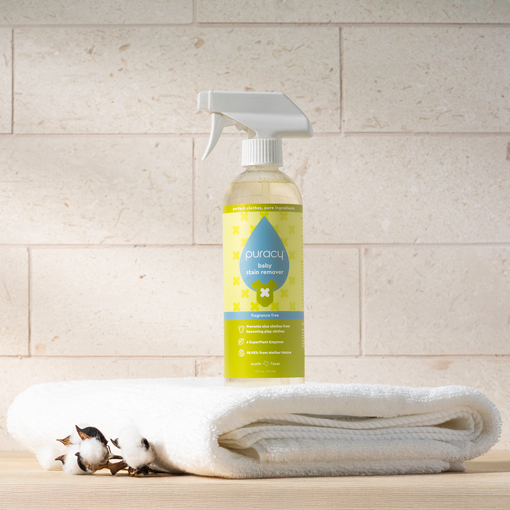 Natural Baby Laundry Stain Remover, Enzyme Odor Eliminator, Free & Clear, 16 Oz